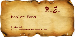 Mehler Edna névjegykártya